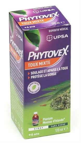 UPSA Phytovex Sirop toux mixte sans sucre 120 ml - Pharmacie Agnès Praden à Alès