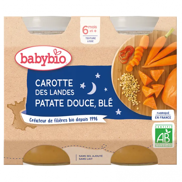 Babybio petit pot bonne nuit légumes variés-blé x2 200gr - Pharmacie Agnès Praden à Alès