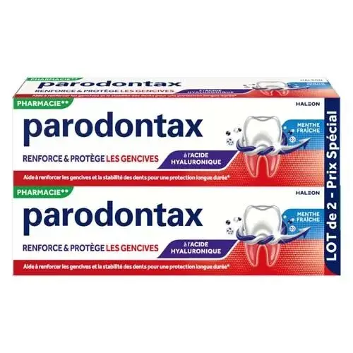 Parodontax Dentifrice Quotidien Renforce et Protège les Gencives à l'Acide Hyaluronique, 2x75ml