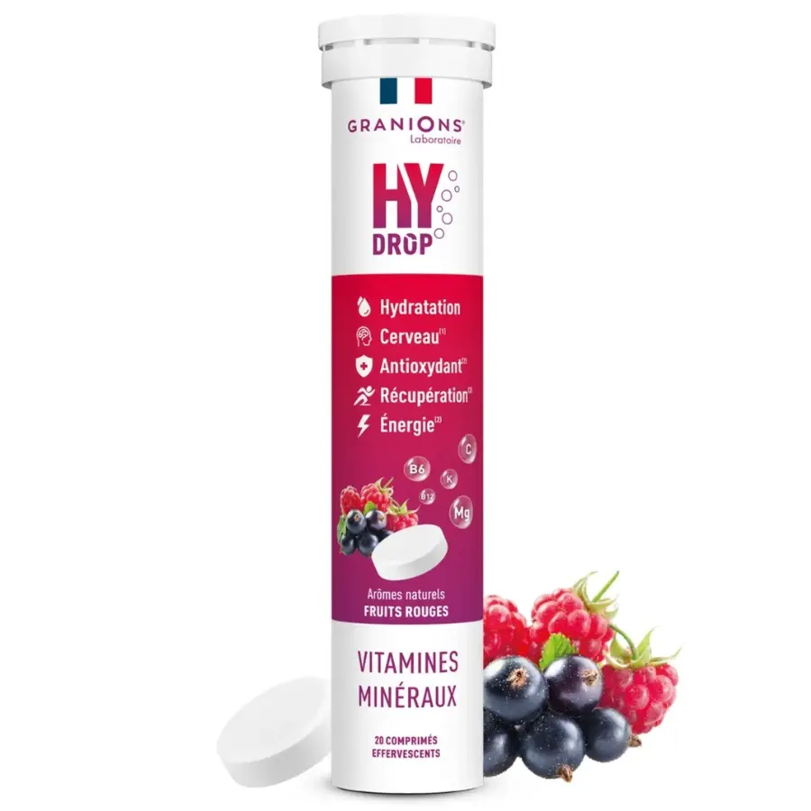 Granions Hydrop Fruits Rouges x 20 comprimés effervescents - Pharmacie Agnès Praden à Alès