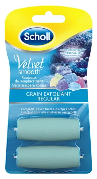 Scholl Velvet Smooth Express Pedi Cristaux de Diamants Grain Exfoliant 2 Rouleaux