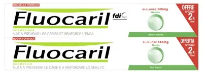 Fluocaril Dentifrice Menthe Bi-Fluoré Lot de 2 x 75 ml