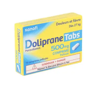 Sanofi Doliprane Tabs 500 mg 16 Comprimés - Pharmacie Agnès Praden à Alès