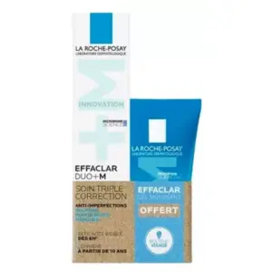 La Roche Posay Duo Effaclar M+ Soin Correcteur Anti-Imperfections 40ml + Gel Nettoyant 50ml Offert