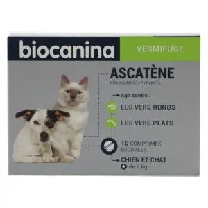 Biocanina Ascatène Chien et Chat Boîte de 10 Comprimés