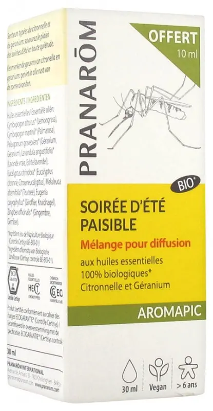 Pranarôm Aromapic Soirée d'Été Paisible Mélange pour Diffusion Bio 20 ml - Pharmacie Agnès Praden à Alès