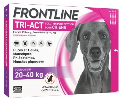 Frontline Tri-Act Chiens 20-40 kg 6 Pipettes - Pharmacie Agnès Praden à Alès