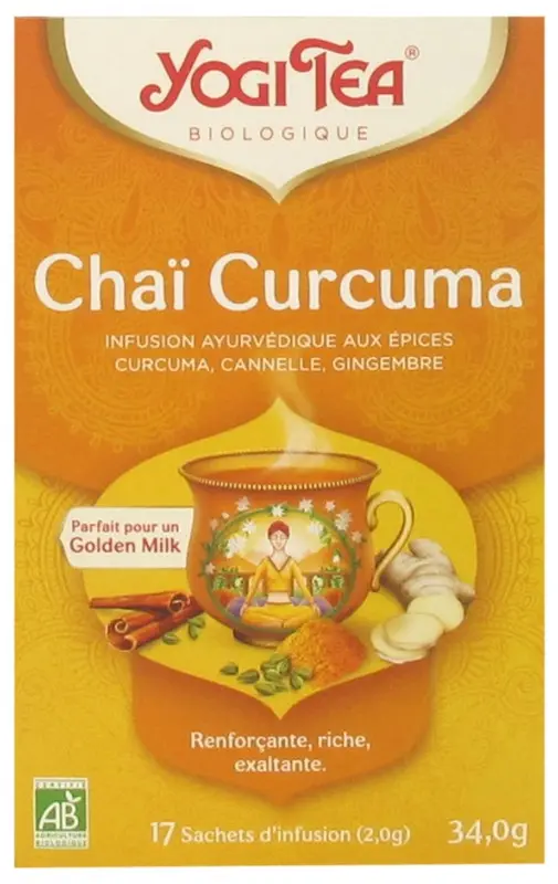 Yogi Tea Infusion Chaï Curcuma Bio 17 Sachets