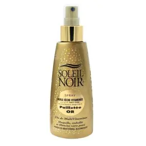 Soleil Noir Spray Huile Sèche Vitaminée Pailletée Or 150ml