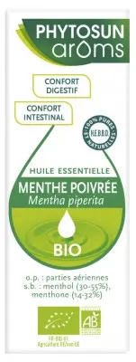 Phytosun Arôms Huile Essentielle Menthe Poivrée Bio 10 ml - Pharmacie Agnès Praden à Alès