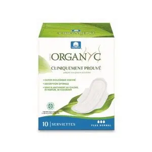 Organyc Serviettes À Ailettes Coton Bio Flux Normal 10 Serviettes