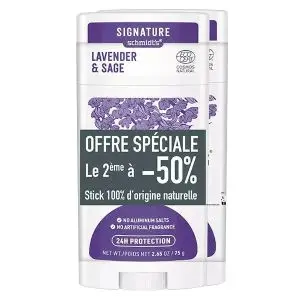 Schmidt's Signature Déodorant Stick Naturel Lavande et Sauge Lot de 2 - Pharmacie Agnès Praden à Alès