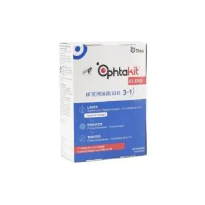 Théa Ophtakit Oeil Rouge Kit de Premiers Soins 3 en 1