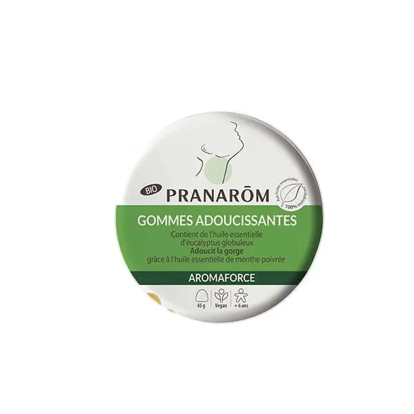 Pranarôm aromaforce gommes adoucissantes menthe/eucalyptus bio 45g