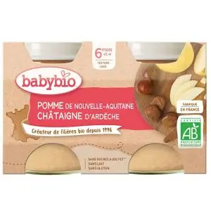 Babybio Fruits Petits Pots Pomme Châtaigne Bio Des 6 Mois 2x130g