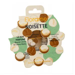 Florame Coffret Le Duo Parfumé Noisette Baume Lèvres 15 ml + Crème Mains 30 ml Bio