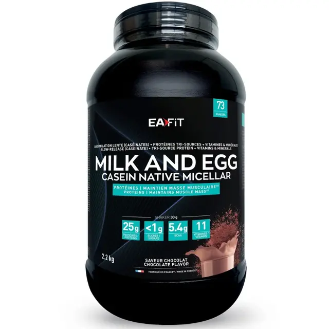 Eafit Milk and Egg 95 Casein Native Micellar Saveur Chocolat 2.2kg