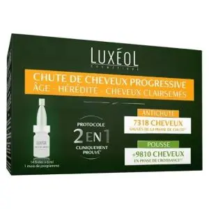 Luxéol Protocole 2 En 1 Chute De Cheveux Progressive - 14 x 6ml - Pharmacie Agnès Praden à Alès