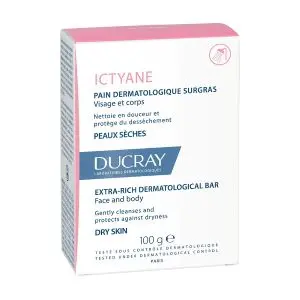 Ducray Ictyane Pain Dermatologique Surgras Visage Et Corps Peaux Sèches 100g