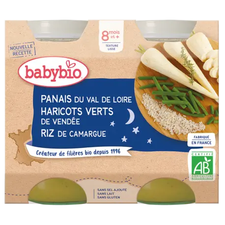 Babybio Pot Panais Haricots Riz 2*200g