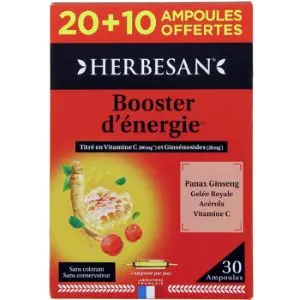 Super Diet Herbesan Booster d'Énergie x30 Ampoules - Pharmacie Agnès Praden à Alès