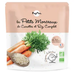 Popote Petits morceaux Carottes & Riz complet 190g