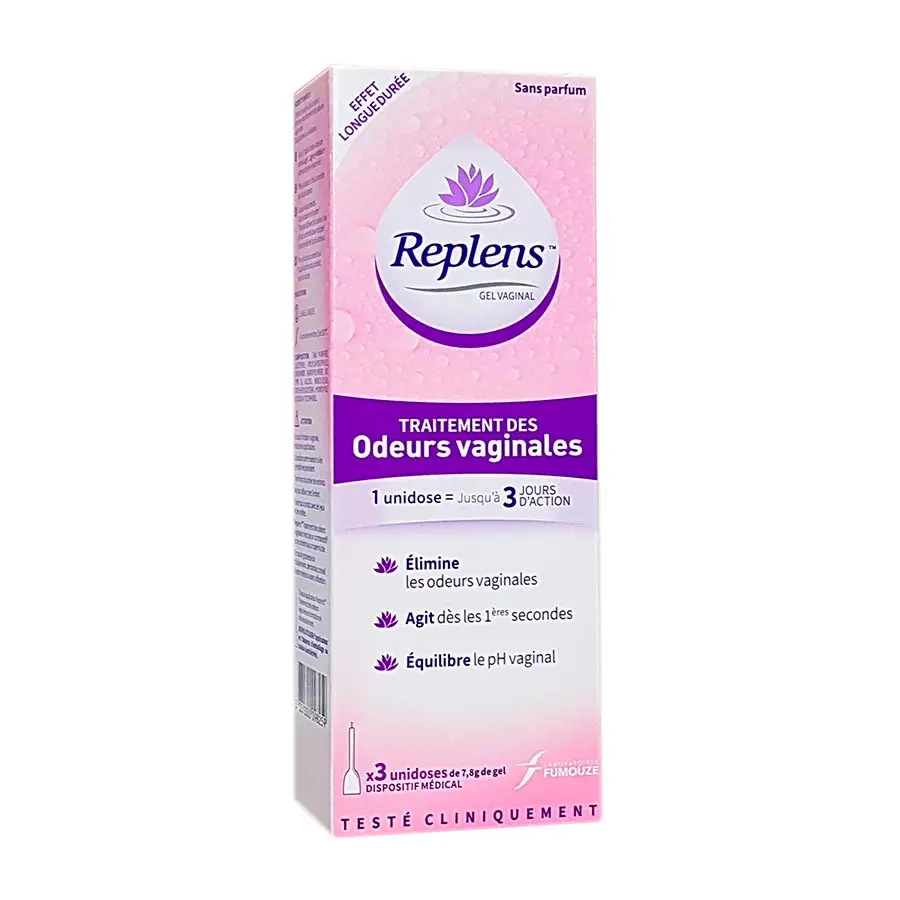 Replens Traitement odeurs vaginales 3 unidoses de 7.8g - Pharmacie Agnès Praden à Alès
