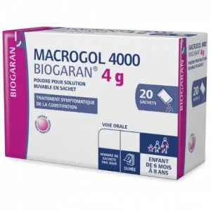 Macrogol Biogaran 4000 4g Poudre Pour Solution Buvable 20 Sachets