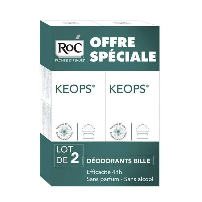 Roc Keops déodorant bille 30ml x2 - Pharmacie Agnès Praden à Alès