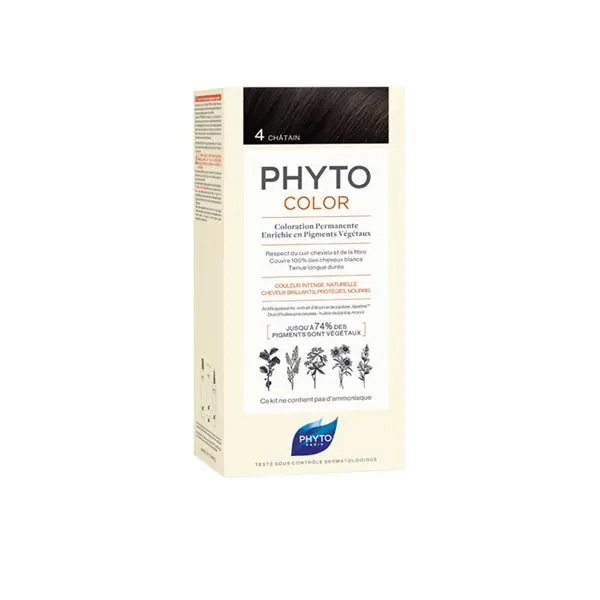 Phyto phytocolor coloration permanente 4 châtain 112ml - Pharmacie Agnès Praden à Alès