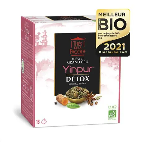 Thés de la Pagode Thé vert Yinpur Detox 18 sachets