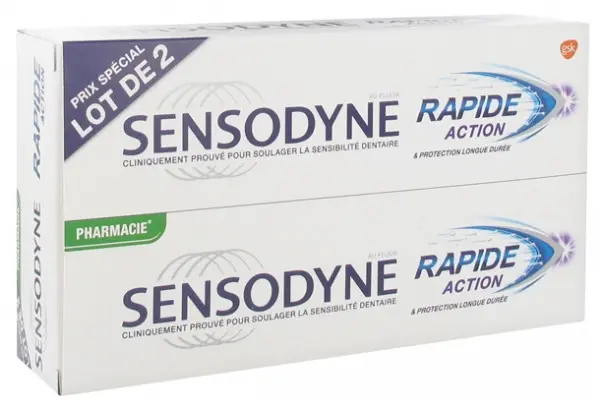 Sensodyne dentifrice rapide 2x75ml