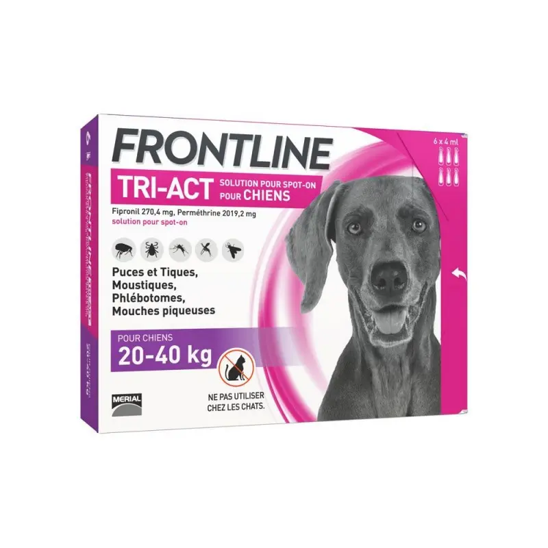 Frontline Tri-Act Chiens 10-20 kg 6 Pipettes - Pharmacie Agnès Praden à Alès