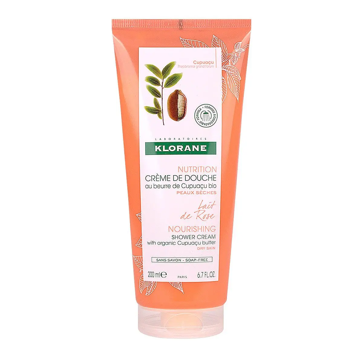 Klorane crème de douche lait de rose 200ml - Pharmacie Agnès Praden à Alès