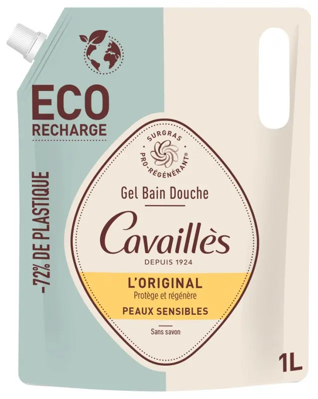 Cavaillès Gel Bain Douche Peaux Sensibles L'Original Éco-Recharge 1L - Pharmacie Agnès Praden à Alès
