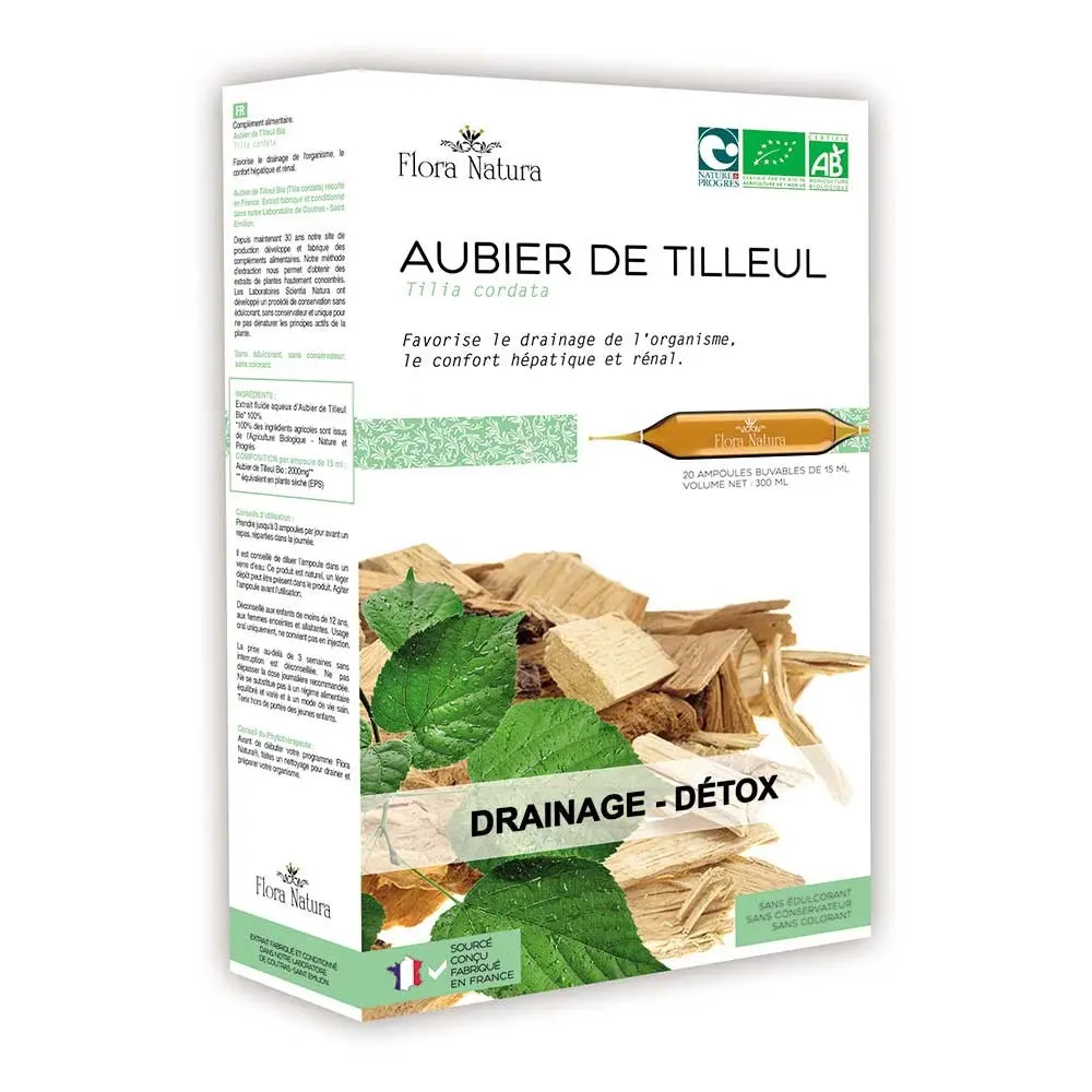Flora natura aubier de tilleul bio 20 ampoules - Pharmacie Agnès Praden à Alès