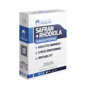 Precription Nature Safran Rhodiola 30 gélules - Pharmacie Agnès Praden à Alès
