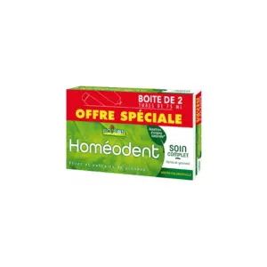 Homéodent Soin Complet Dents et Gencives Lot de 2 x 75 ml Chlorophylle - Pharmacie Agnès Praden à Alès