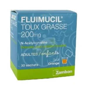 Zambon Fluimucil Expectorant 200mg Sans Sucre 30 Sachets De Granulés