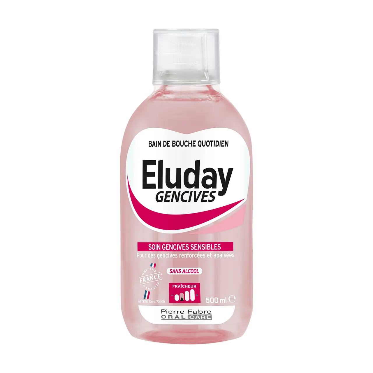 Eluday Gencives bain de bouche quotidien soin gencives sensibles 500 ml - Pharmacie Agnès Praden à Alès