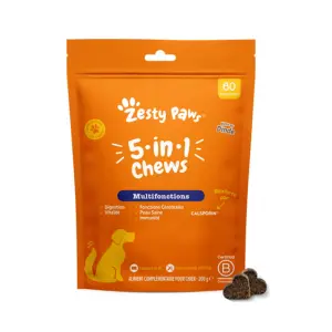 Zesty Paws 5 en 1 Chews Multifonctions 60 friandises à la dinde 