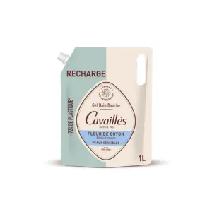 Cavaillès Eco-Recharge Gel Bain Douche Fleur de Coton 1L