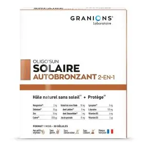 Laboratoire des Granions Oligo'Sun Solaire Auto-Bronzant Cure de 1 Mois 30 Gélules