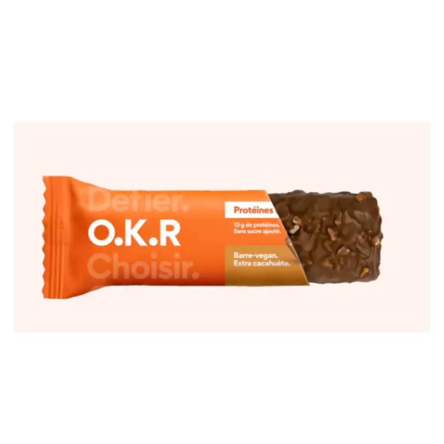 OKR Barre Protéines Shot Extra Cacahuètes 55g - Pharmacie Agnès Praden à Alès