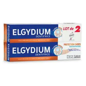 Elgydium Dentifrice Protection Caries Lot de 2 x 75 ml