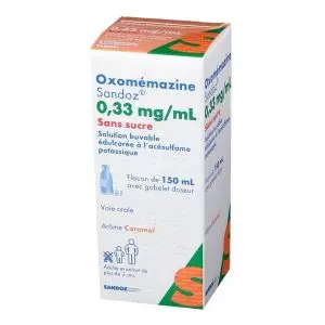 Sandoz Oxomémazine 0,33mg/ml Sans Sucre Solution Buvable 150 ml