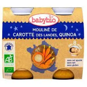 Babybio Mouliné de Carotte & Quinoa Dès 8 Mois 2x200g