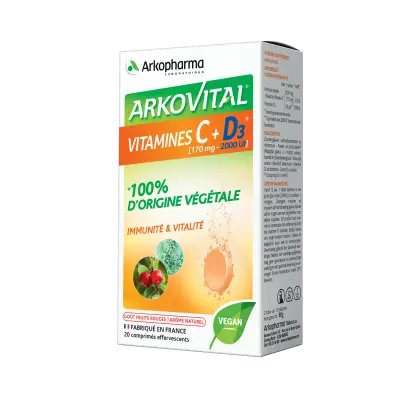 Arkopharma Arkogélules Vitamine D3 Végétale 2000 UI 90 gélules - Pharmacie Agnès Praden à Alès