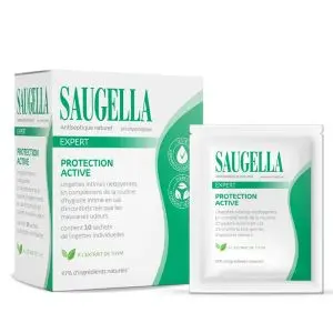 Saugella Antispetique Naturel Lingettes Intimes Nettoyantes Protection Active x10