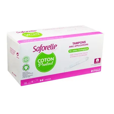 Saforelle tampon applicateur bio x16